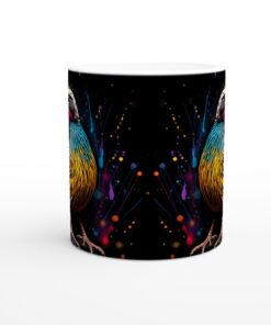 Färgsprakande Fågel Keramisk Mugg – Konstfull 11oz Kaffekopp med Levande Tryck