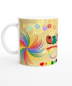 Groovy Keramisk Mugg – Färgglad Retrostil för Din Kaffestund