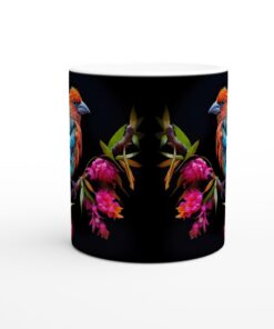 Färgsprakande Tropisk Fågel Keramisk Mugg - 11oz Vit Premium Mugg med Livfullt Djurmotiv