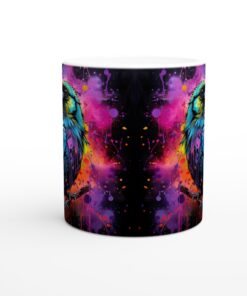 Abstrakt Färgglad Korpmugg - Levande Keramisk Kaffemugg 11oz