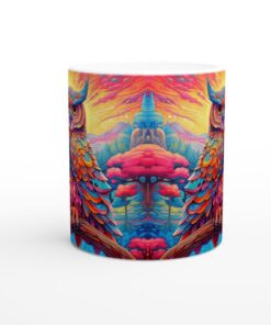 Psykedelisk Uggle Mugg - Färgexplosion 11oz Keramisk Mugg