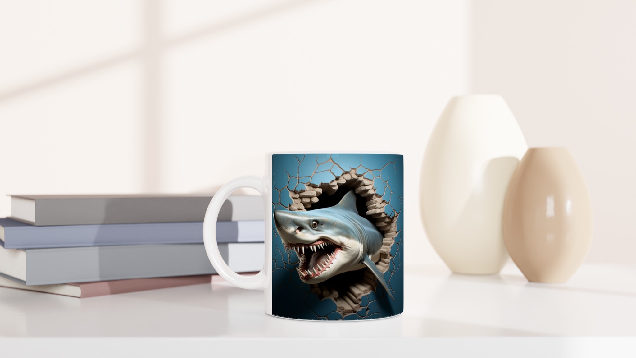 3D Hajattack Keramisk Mugg – Vardagsfavoriten Med En Bitande Twist Alla Produkter Mugglagret.se Ddd43Cef-770B-445B-9986-0Eb76Befee54