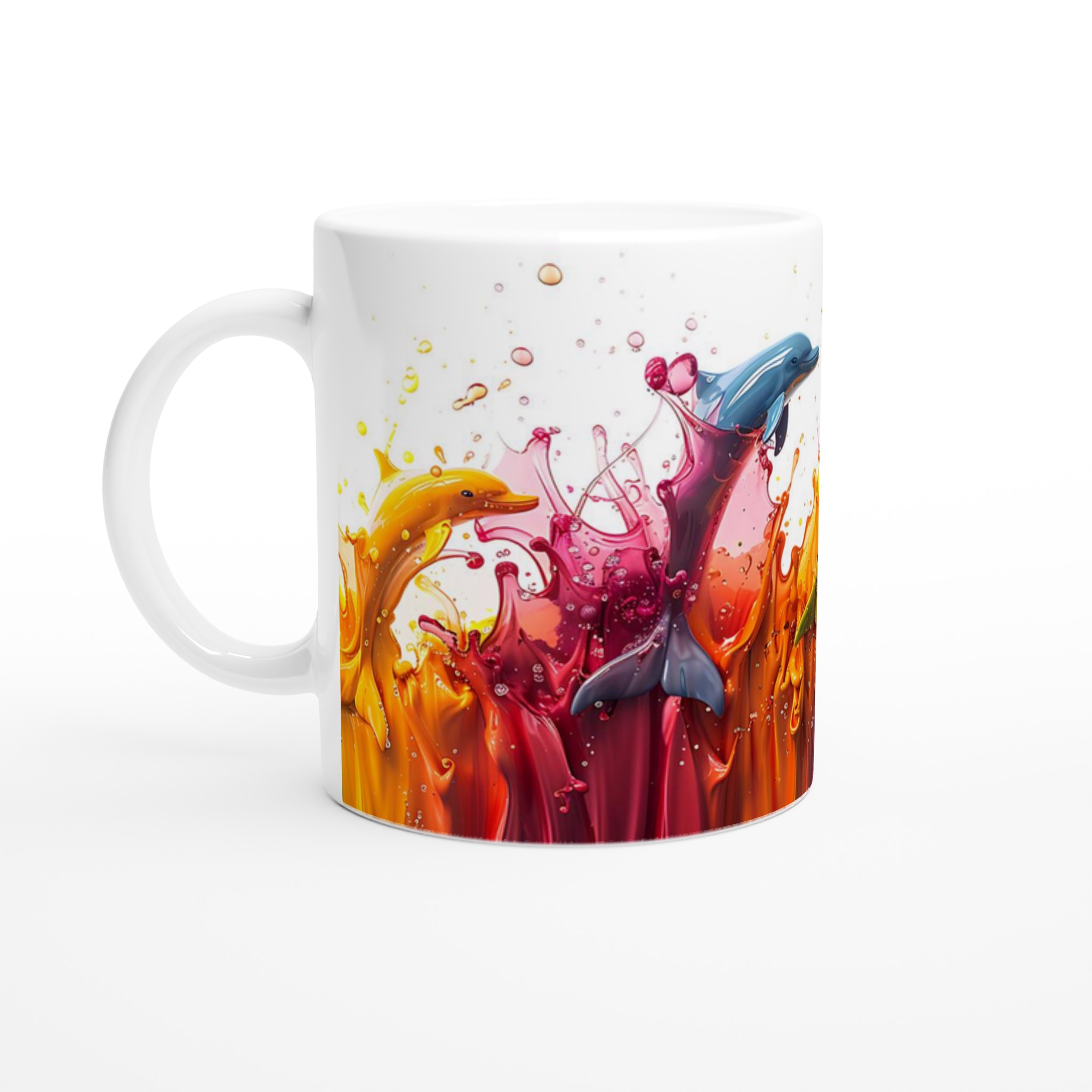 Färgexplosion Delfin Keramikmugg – 11Oz, Levande Design I Valfri Färg! Alla Produkter Mugglagret.se 50C6583B-E151-40B8-8110-4218Fdef18Ea