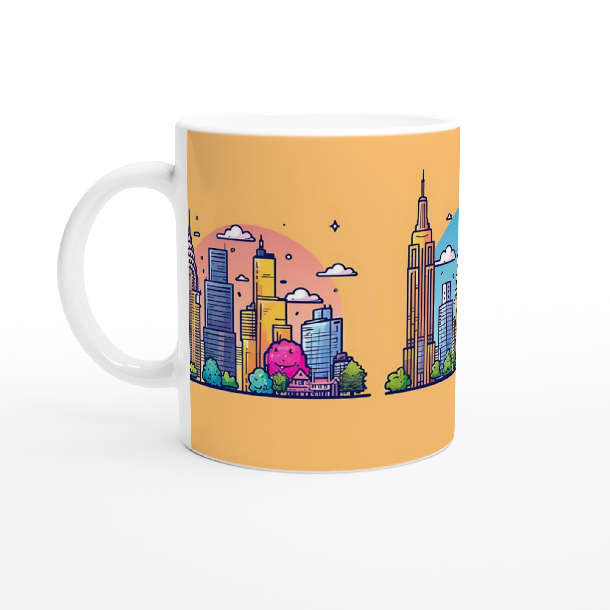 Stadsdjungel Keramisk Mugg 11Oz – Livlig Stadssiluett Med Tecknade Träd I Valfri Färg Alla Produkter Mugglagret.se 760A7F5B-4E2C-4805-A3Bc-579C586Fcc84